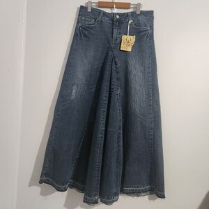 Vintage Y2K Denim Jean Maxi Skirt Sixe 9/10 A-line 90s Retro